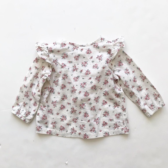H&M floral print ruffle blouse EUC 9-12 months - Picture 5 of 5
